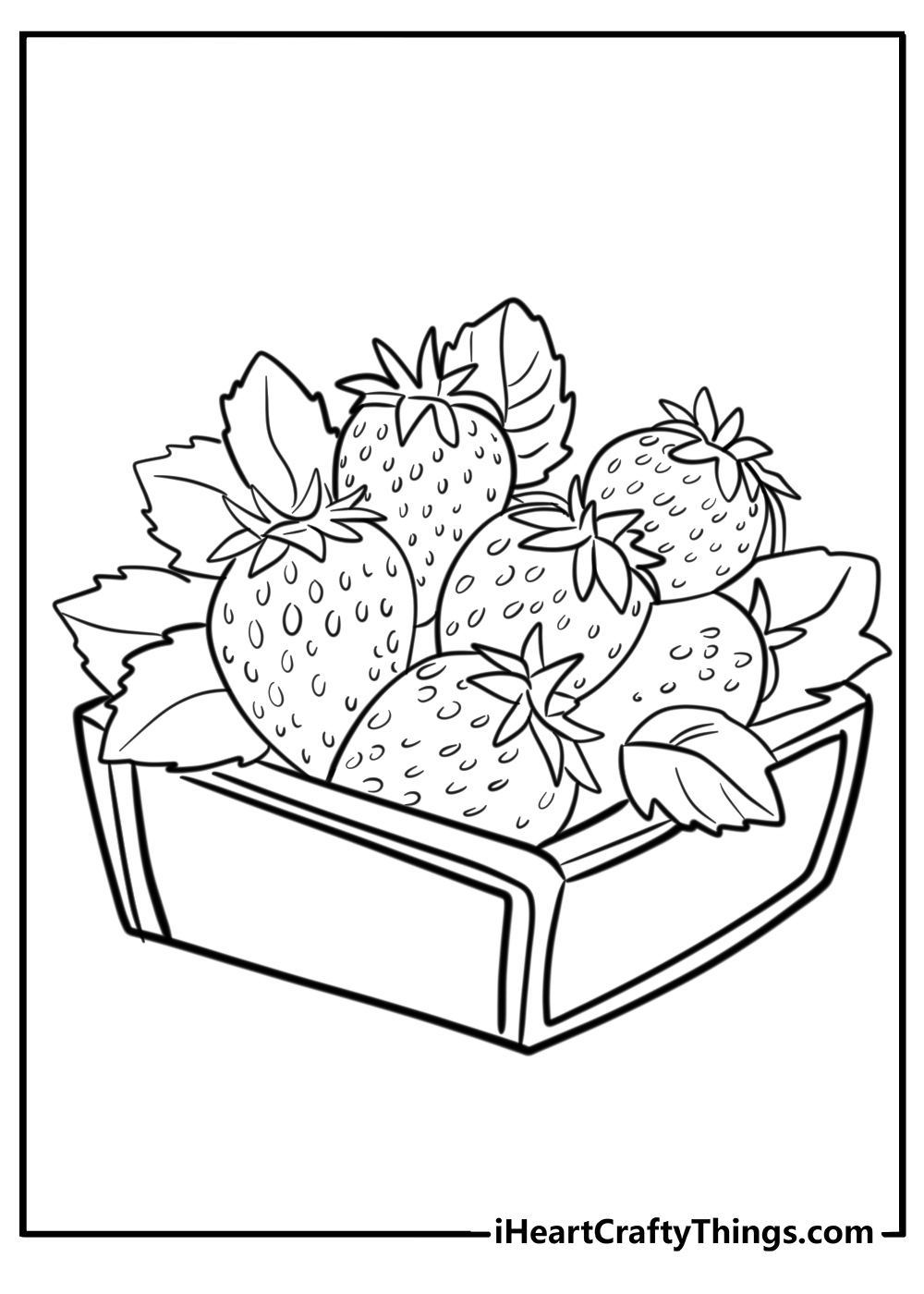 Strawberry coloring page pdf