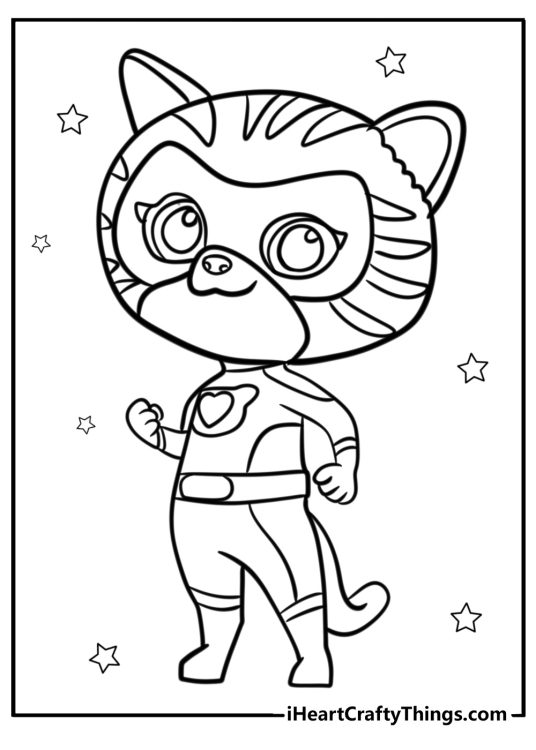 Super kitties coloring pages