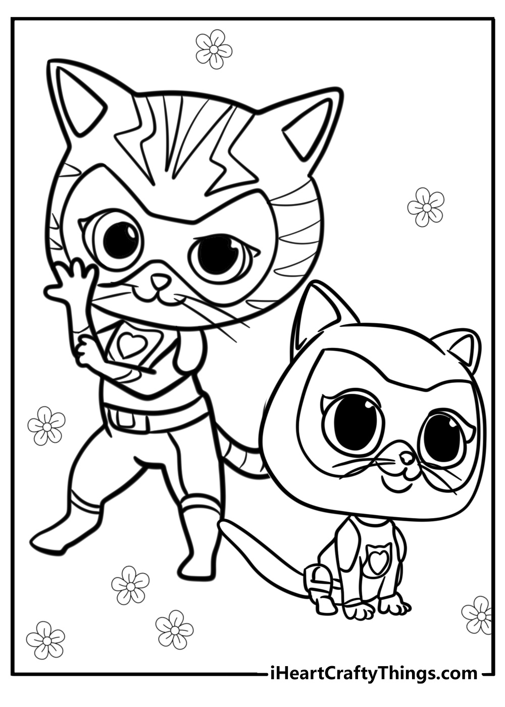 Super kitties coloring pages free