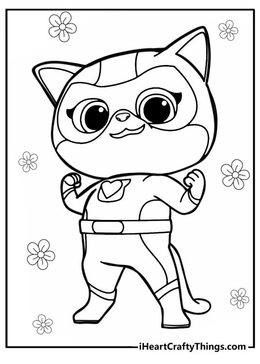 Superkitties coloring page printable