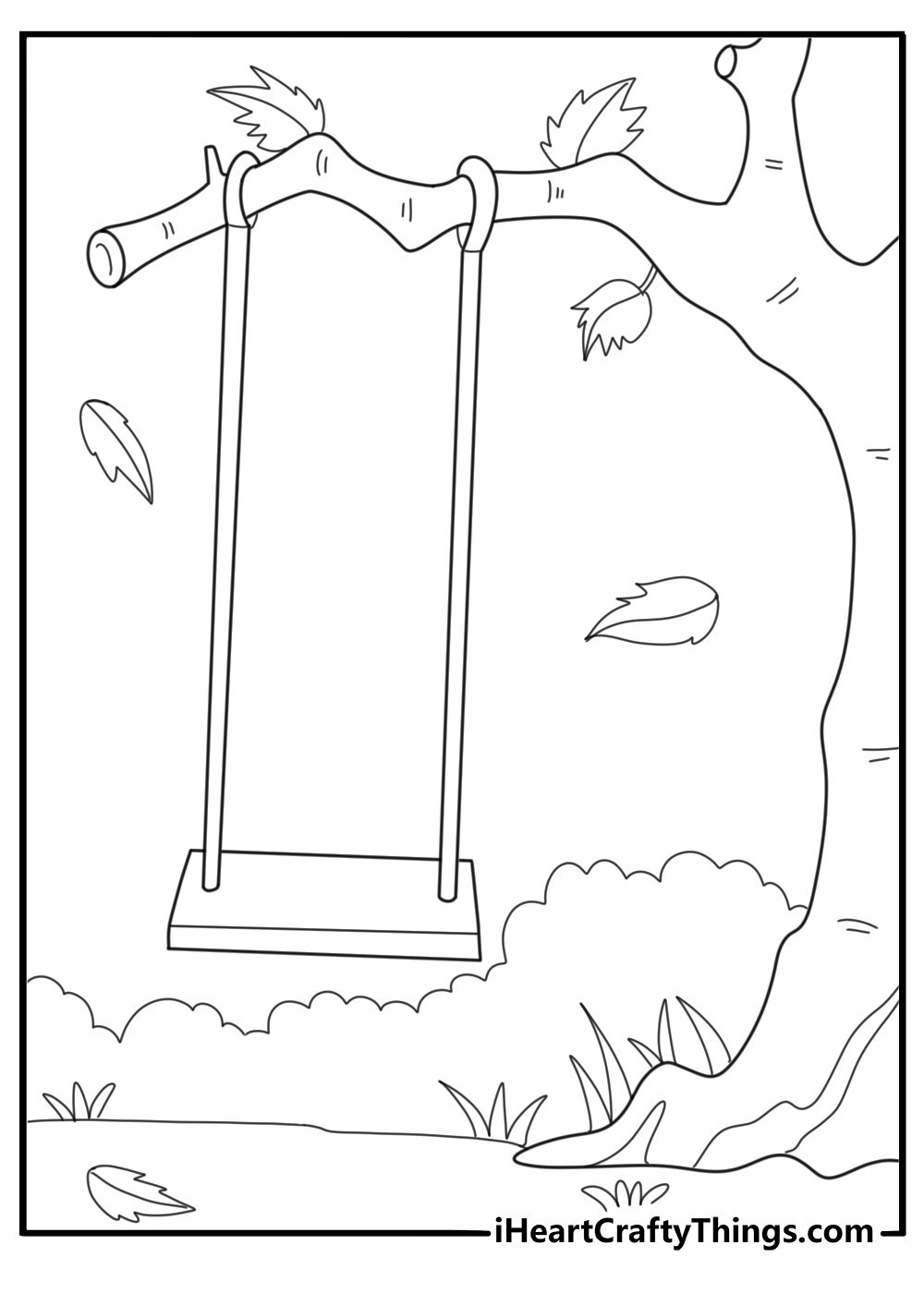 swing hanging from tree branch
