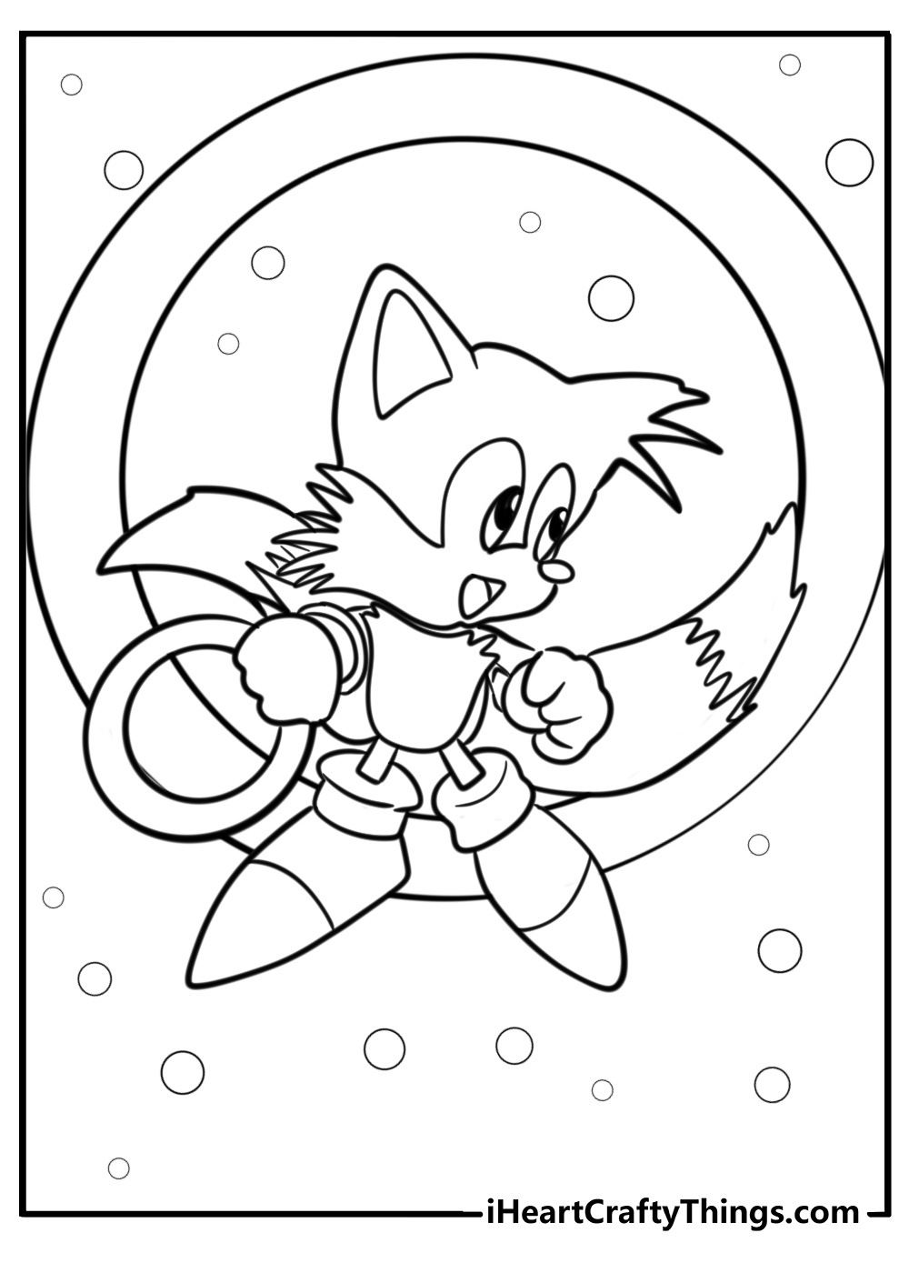 Tails in front of a giant gold ring free pdf to color