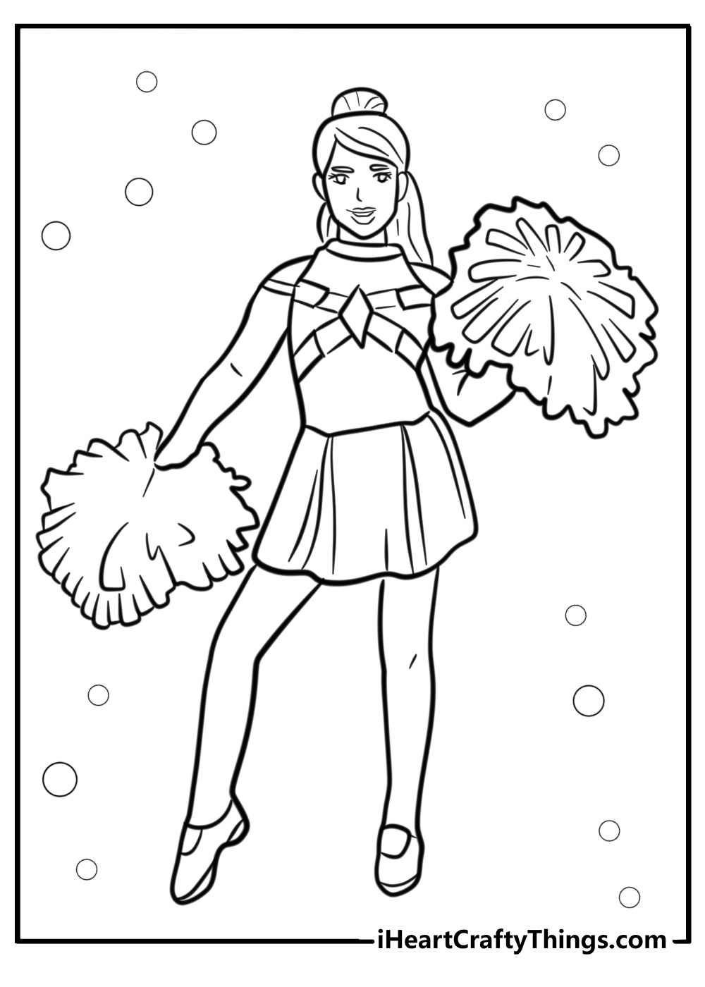 Team mascot with cheerleader coloring page