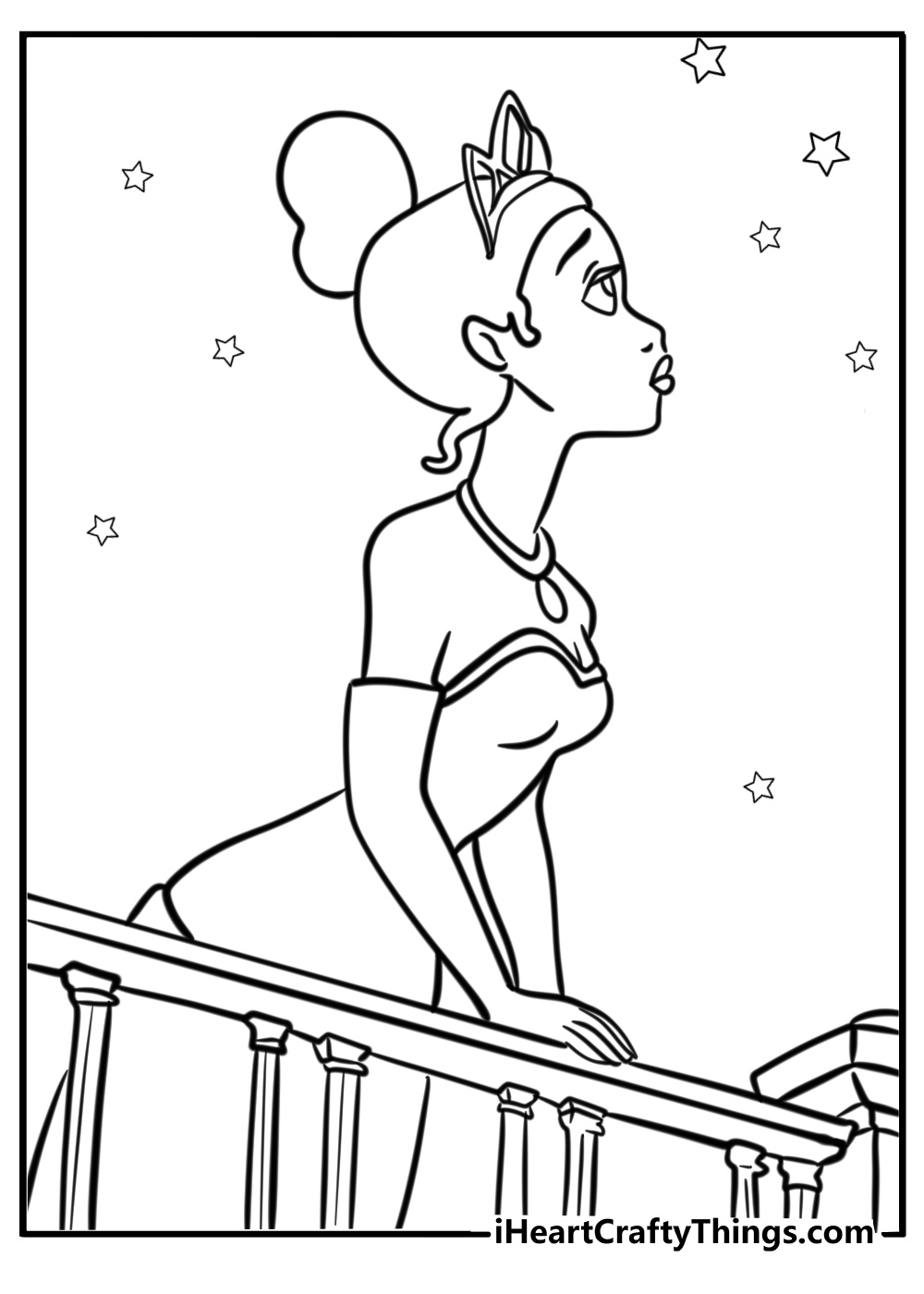 Tiana princess coloring page