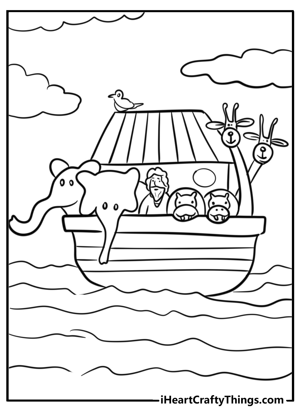 Toddler noah's ark coloring page