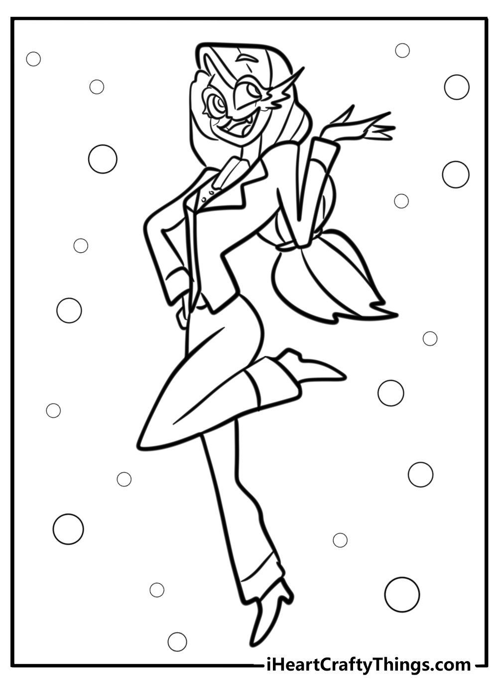 Velvette hazbin hotel coloring page