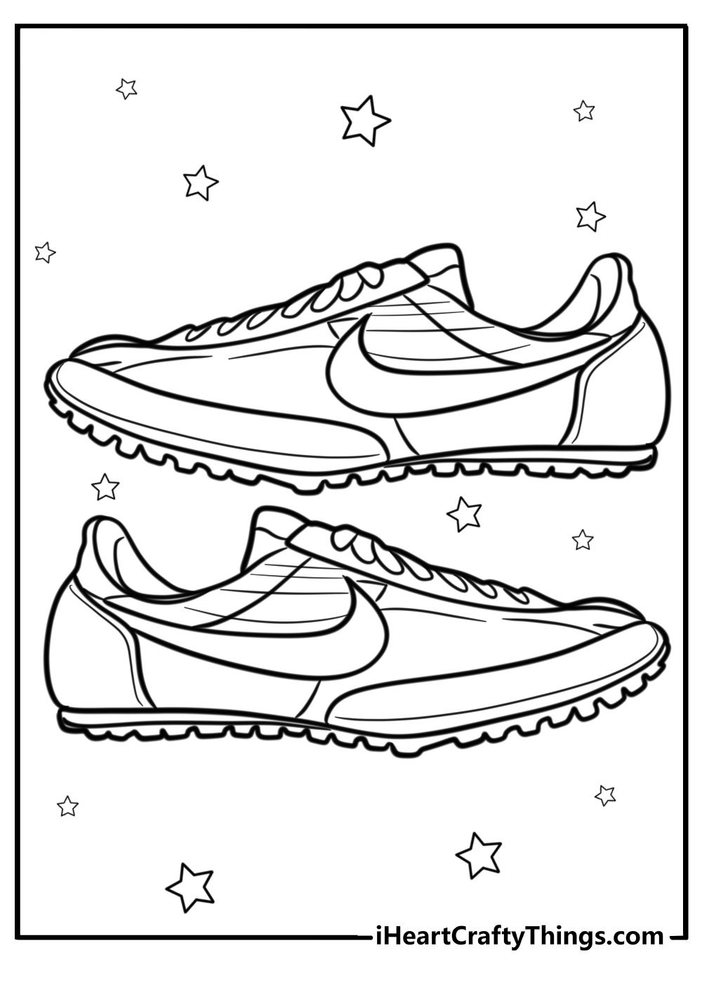 Vintage nike shoe artwork free pdf to color