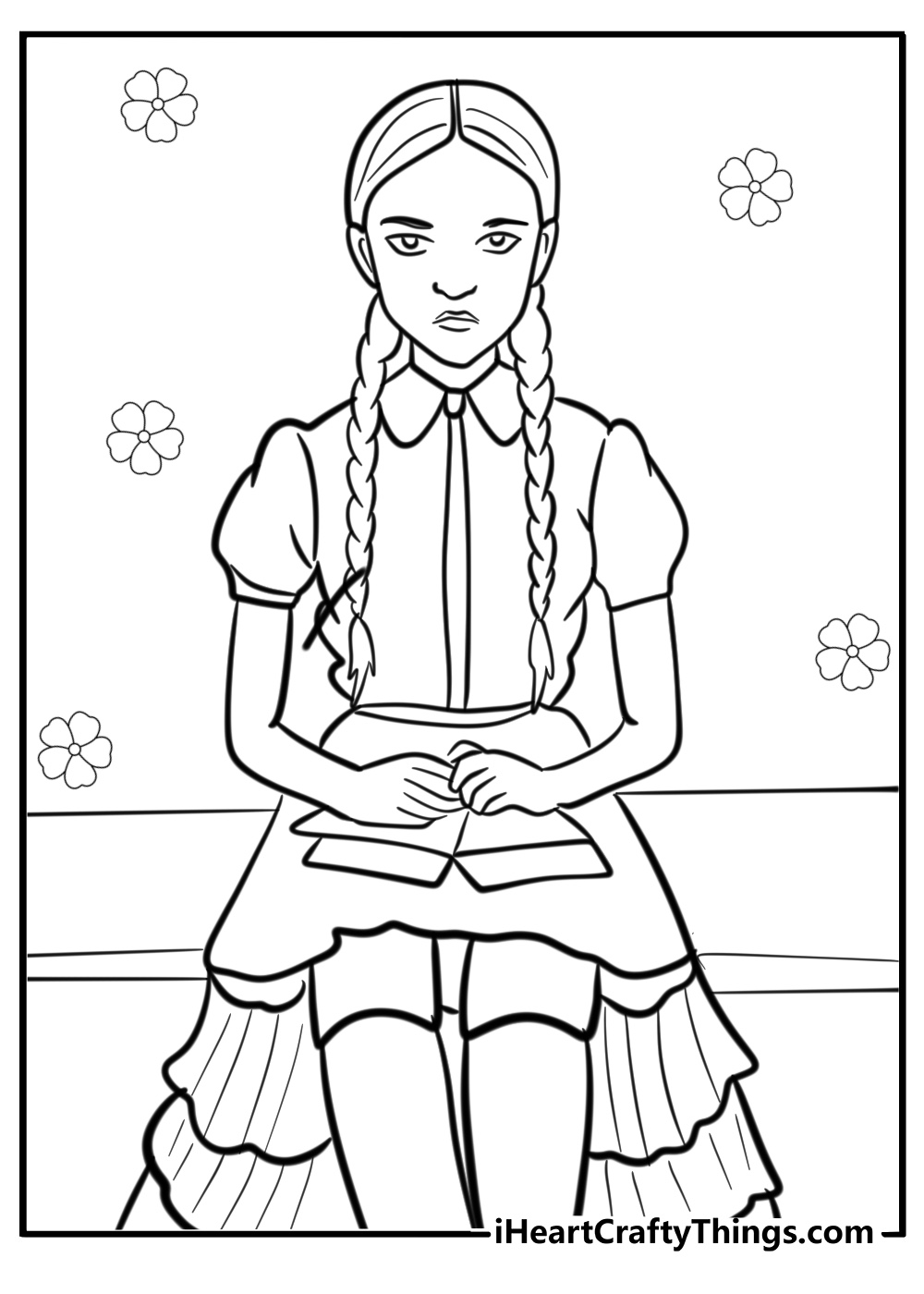 Wednesday addams coloring sheet