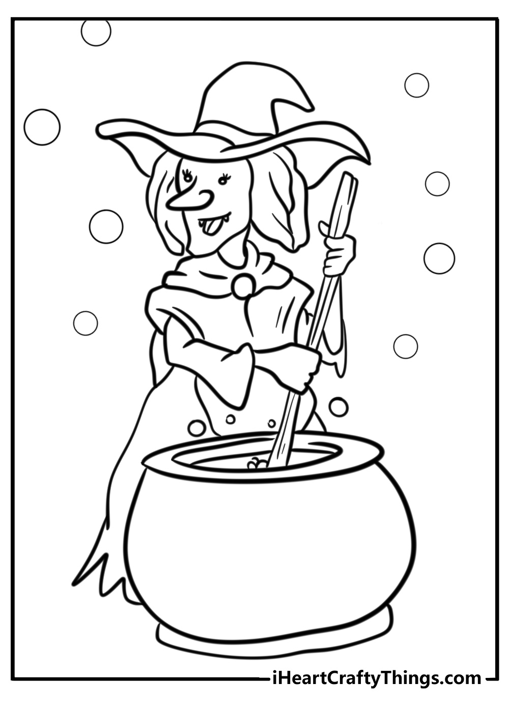 Witch brewing a potion with magical ingredients