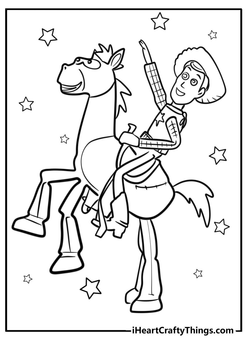 Woody and bullseye coloring page