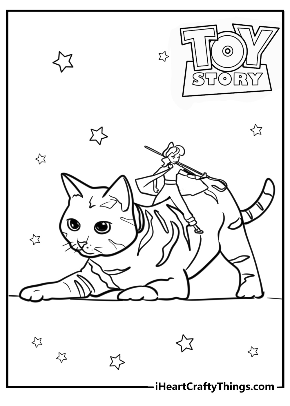 Woody coloring page of bo peep riding a dragon from toy story 4