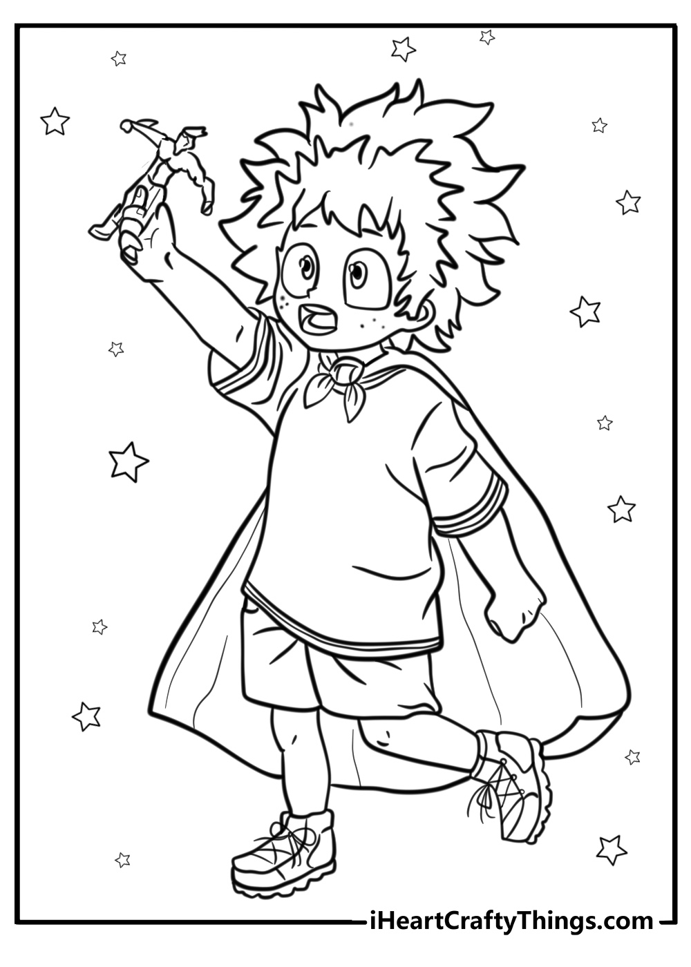 Young izuku midoriya playing with a toy free pdf to color