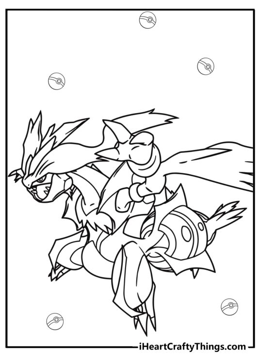 legendary pokemon Zekrom coloring page