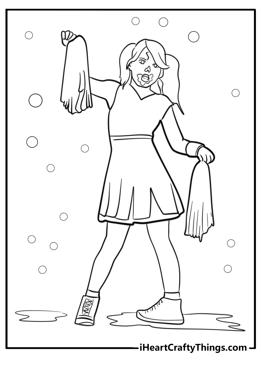 Zombie cheerleader coloring pages