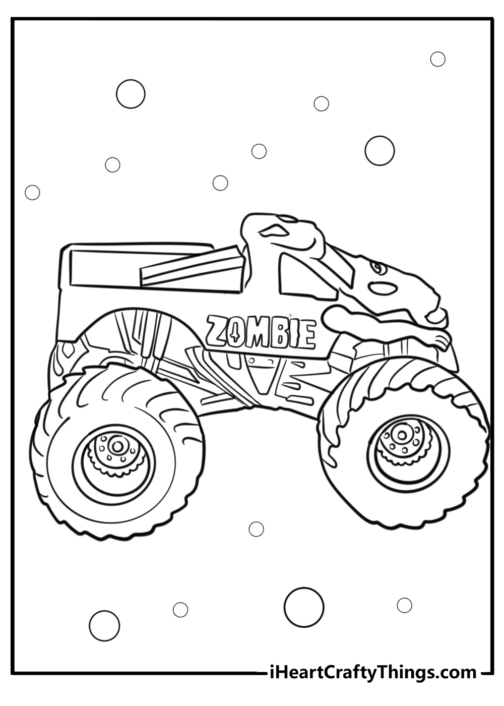 Zombie monster jam coloring pages