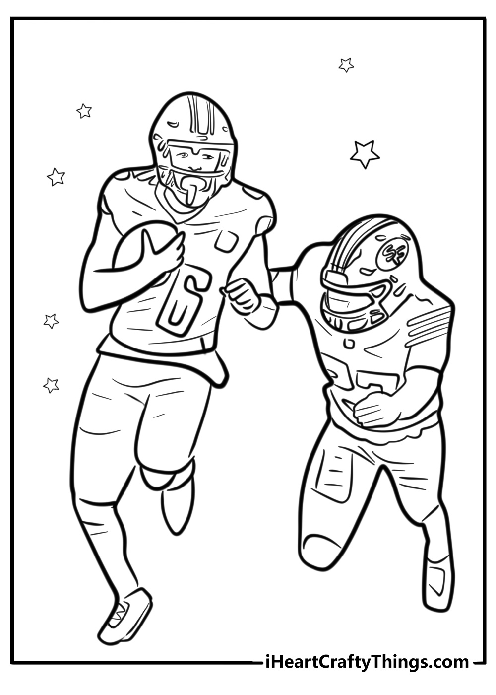 49 ers defense stopping the opponent fun coloring sheet