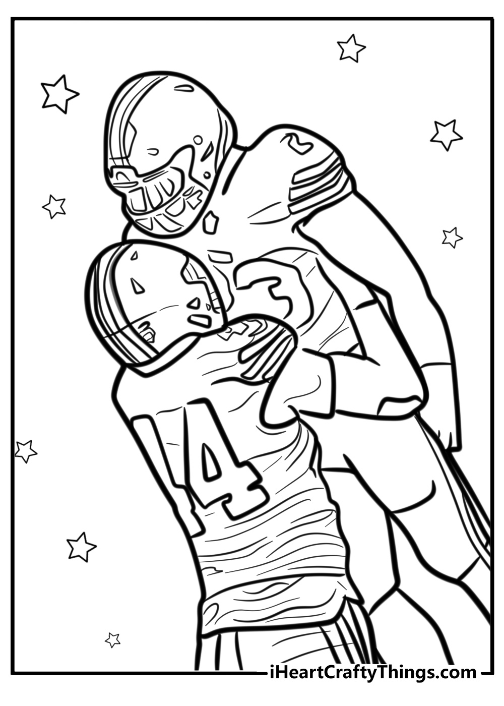 49ers end zone celebration cartoon coloring sheet