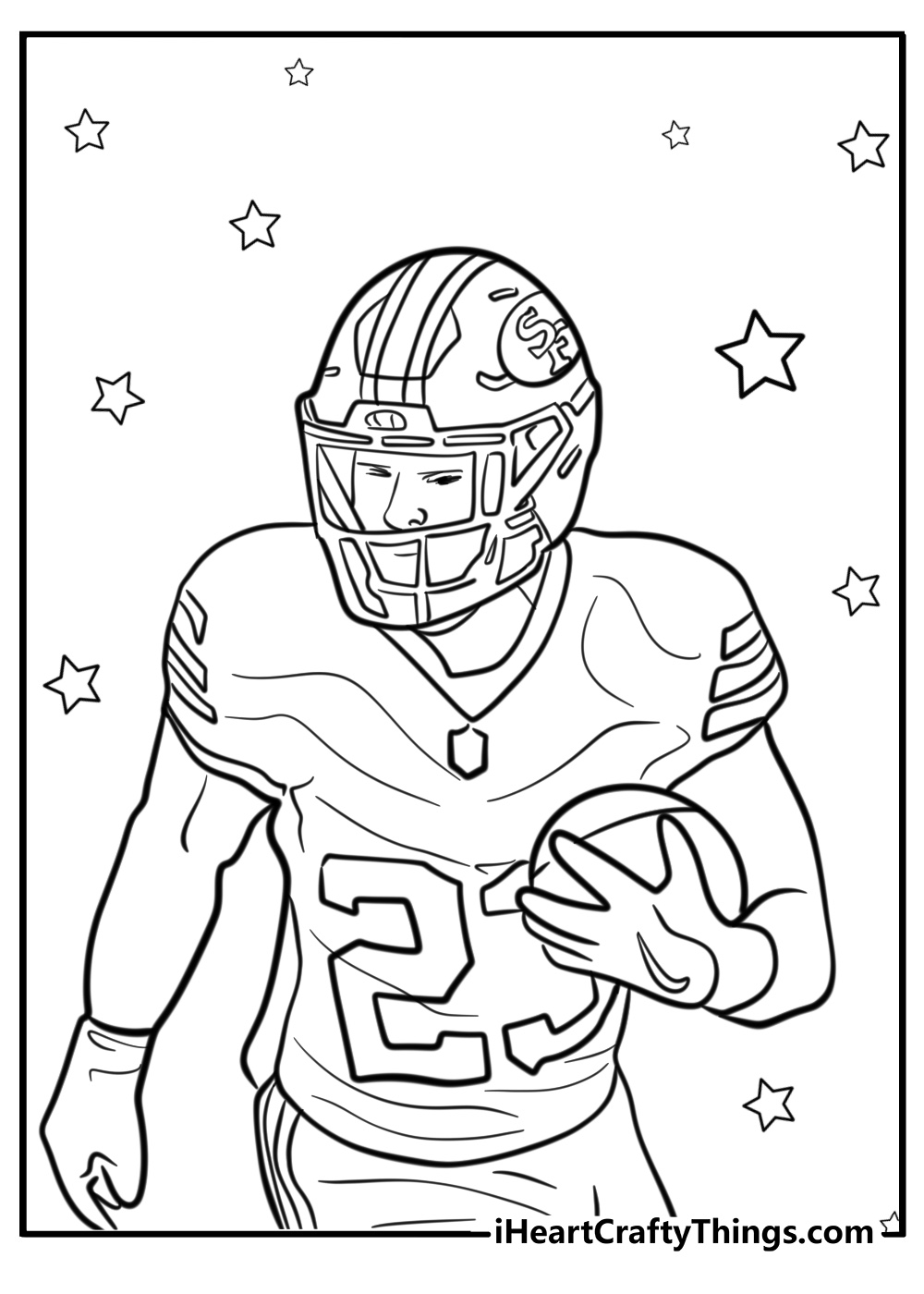 49ers offensive line detailed coloring page for adults