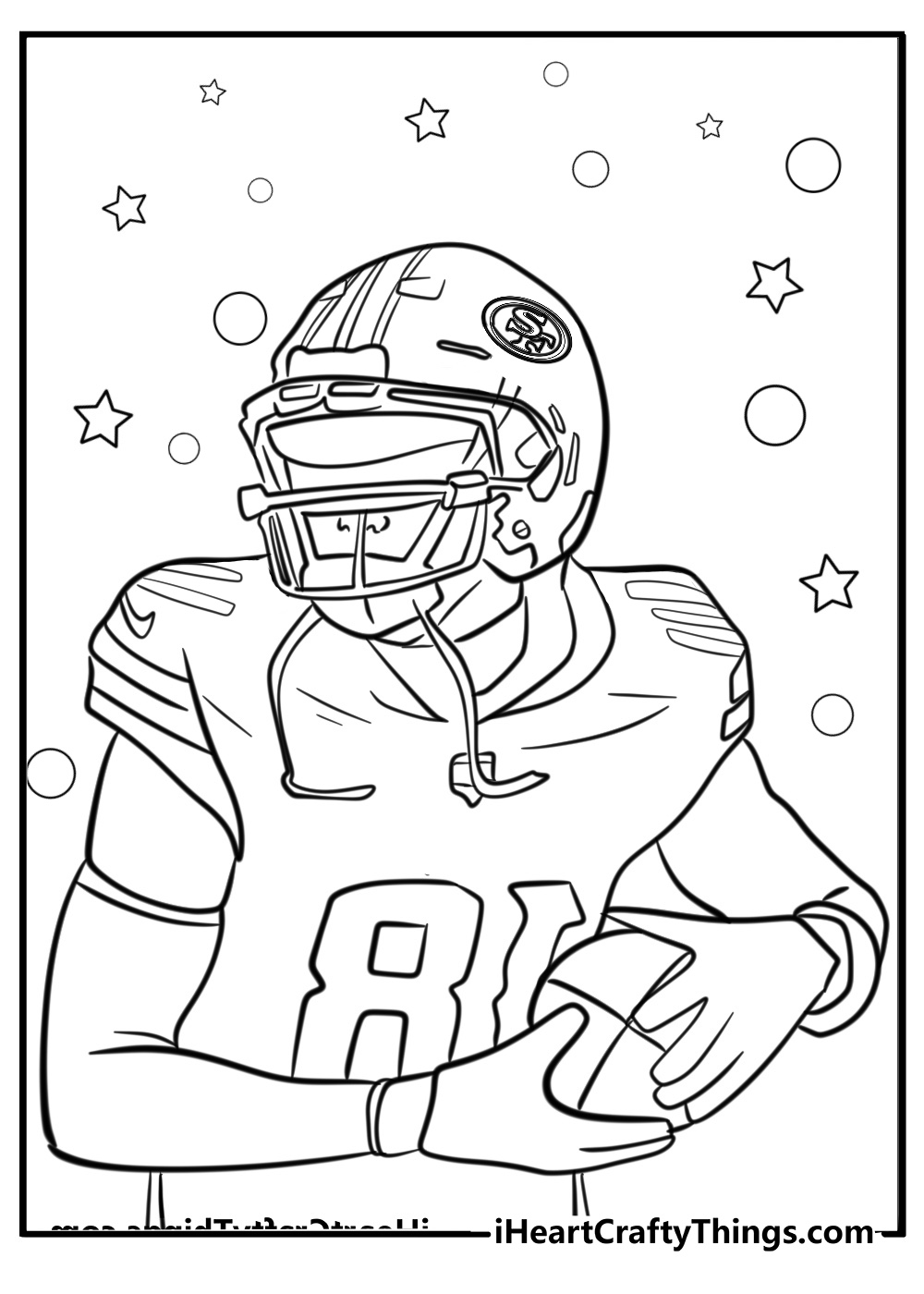 49ers player in uniform printable coloring sheet for adults