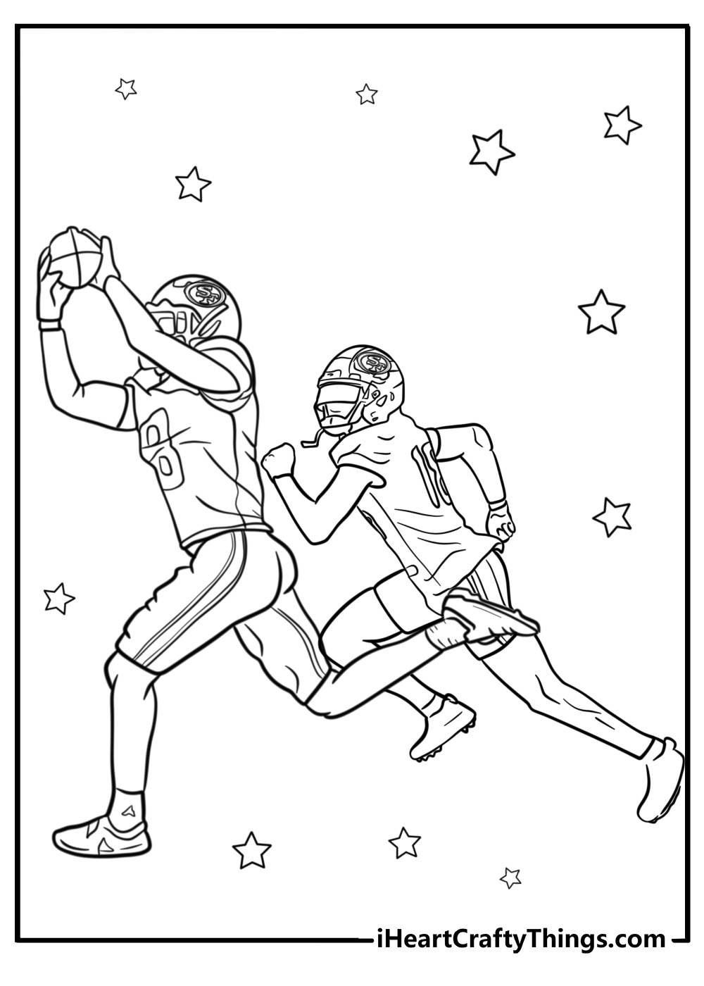 49ers player making tackle free printable coloring sheet