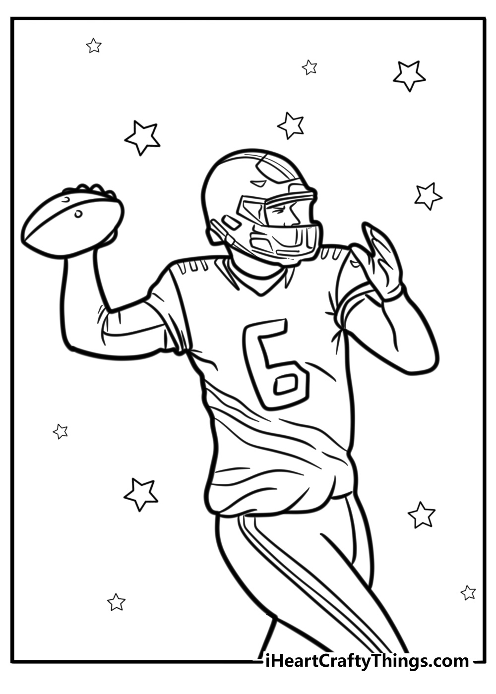 49ers running back charging forward detailed coloring page