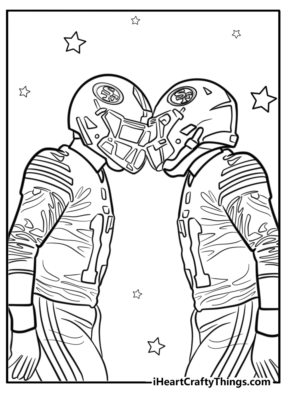 49ers touchdown celebration printable coloring sheet