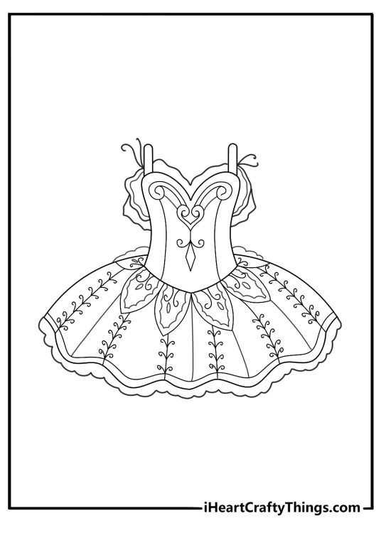 Gothic fashion corset dress with lace gloves printable coloring page for adults