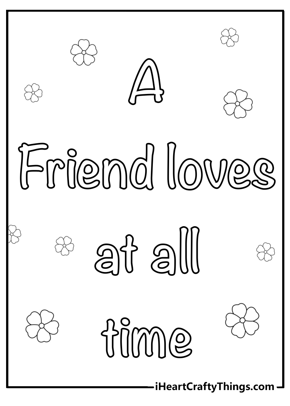 A friend loves at all times coloring page