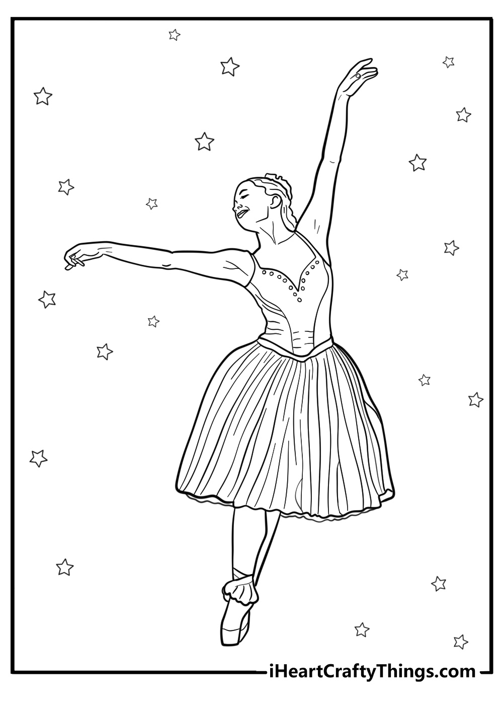 Ballet dancers from the nutcracker detailed coloring sheet