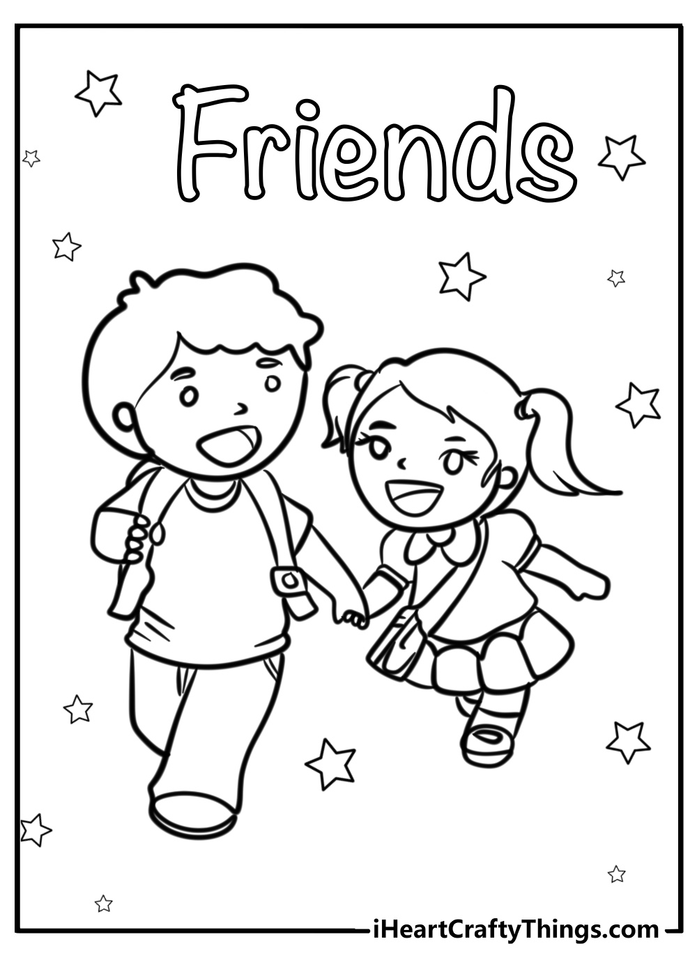 Best friend coloring pages easy