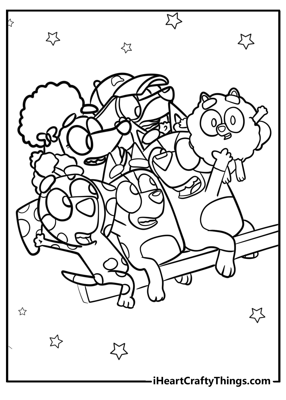 Bluey school friends coloring activity