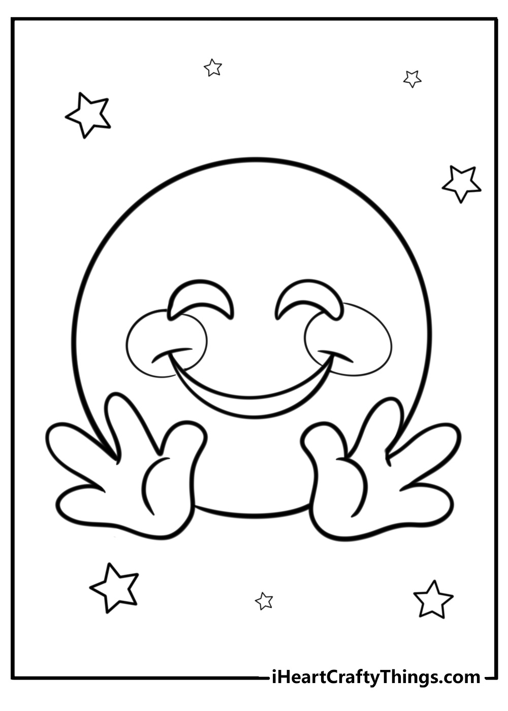 Blushing smiley face fun cartoon coloring sheet