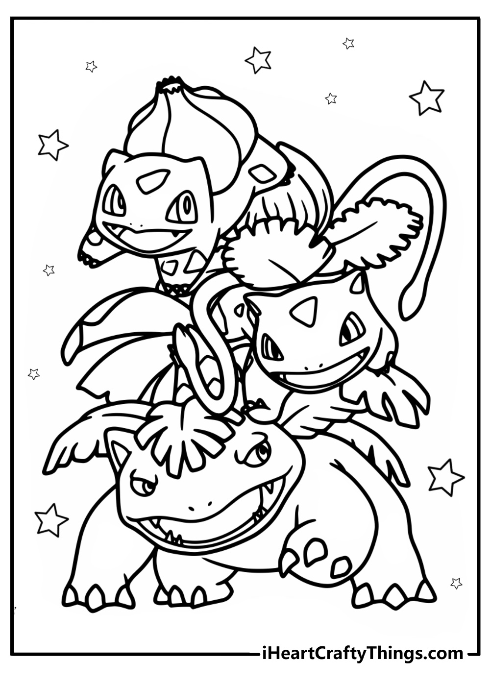 Bulbasaur evolution coloring page