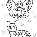 Butterfly and caterpillar coloring pages