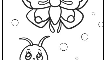 Butterfly and caterpillar coloring pages