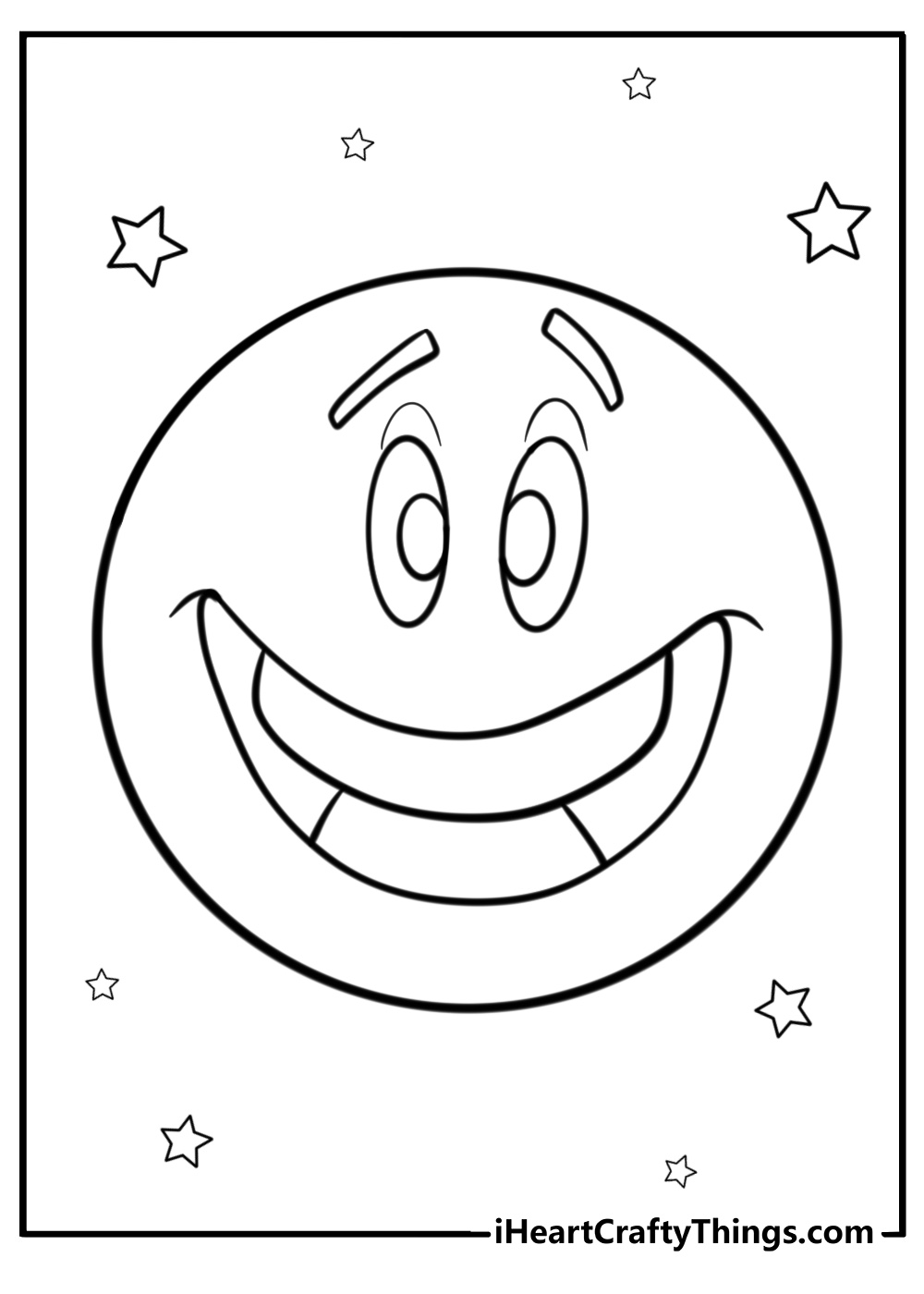 Cheerful smiley face fun coloring sheet for kids