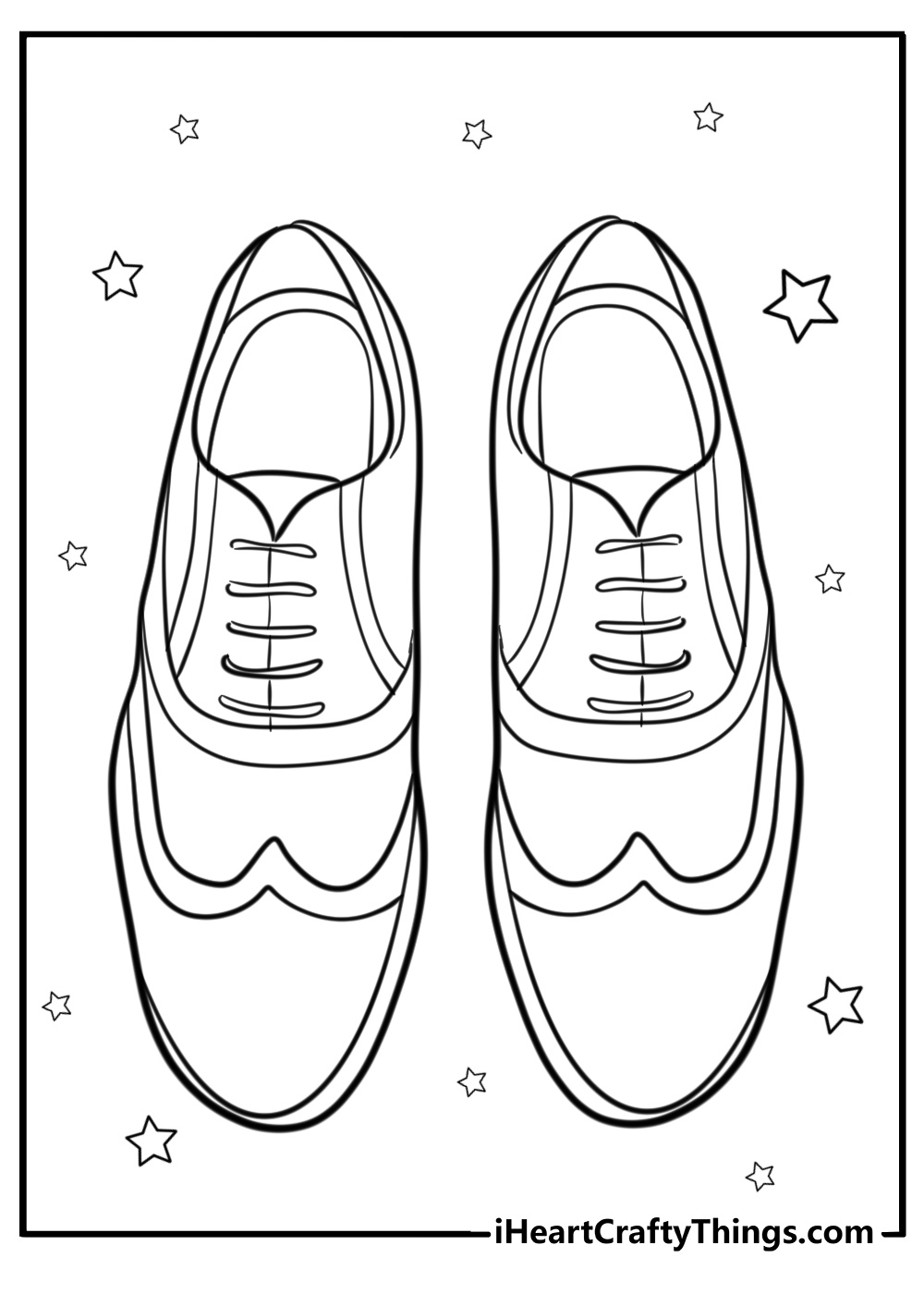 Classic leather brogues fun coloring sheet for adults