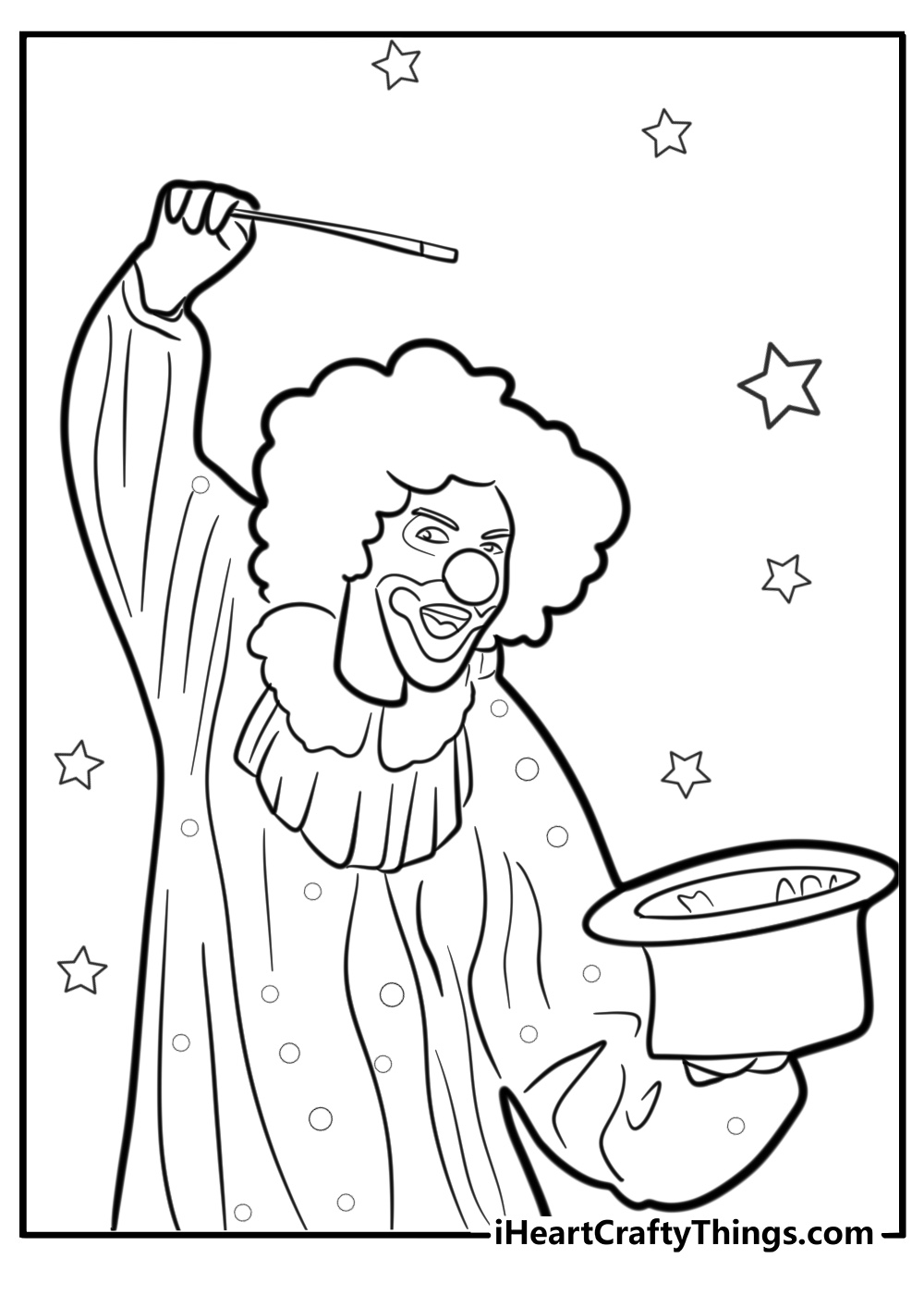 Clown performing tricks at the circus free printable pdf