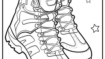 Combat boots for hiking printable shoe coloring page