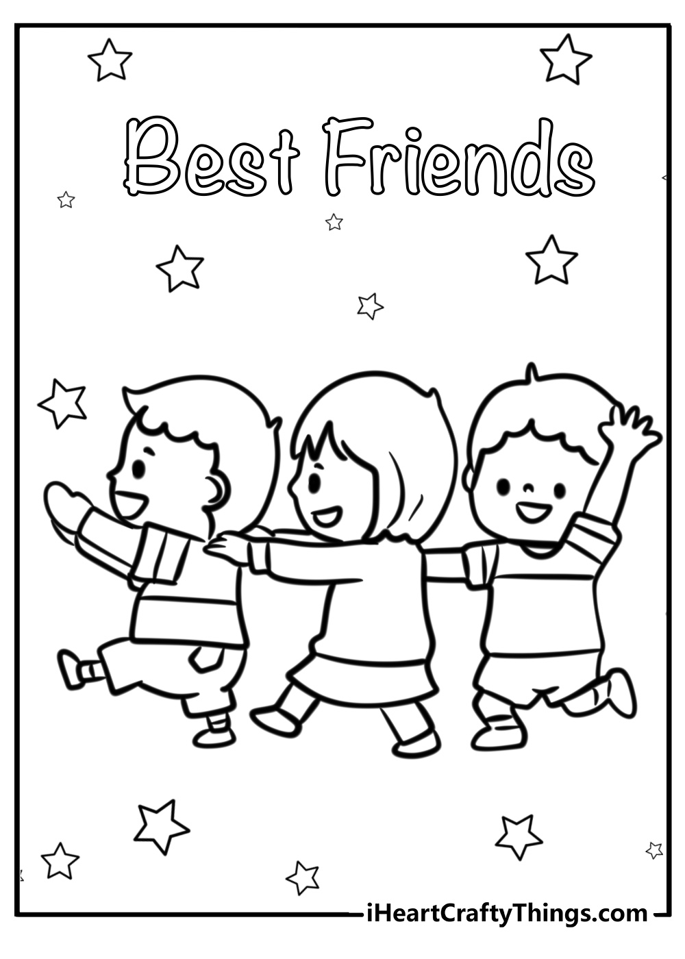 Cute 3 bff coloring pages