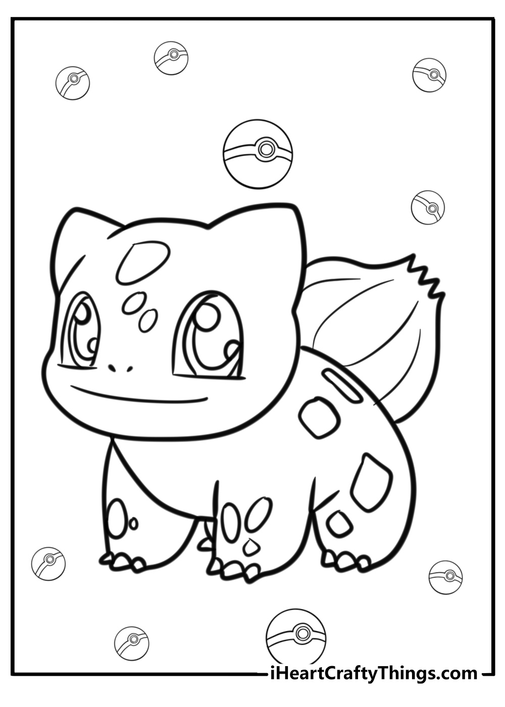 Cute bulbasaur coloring page