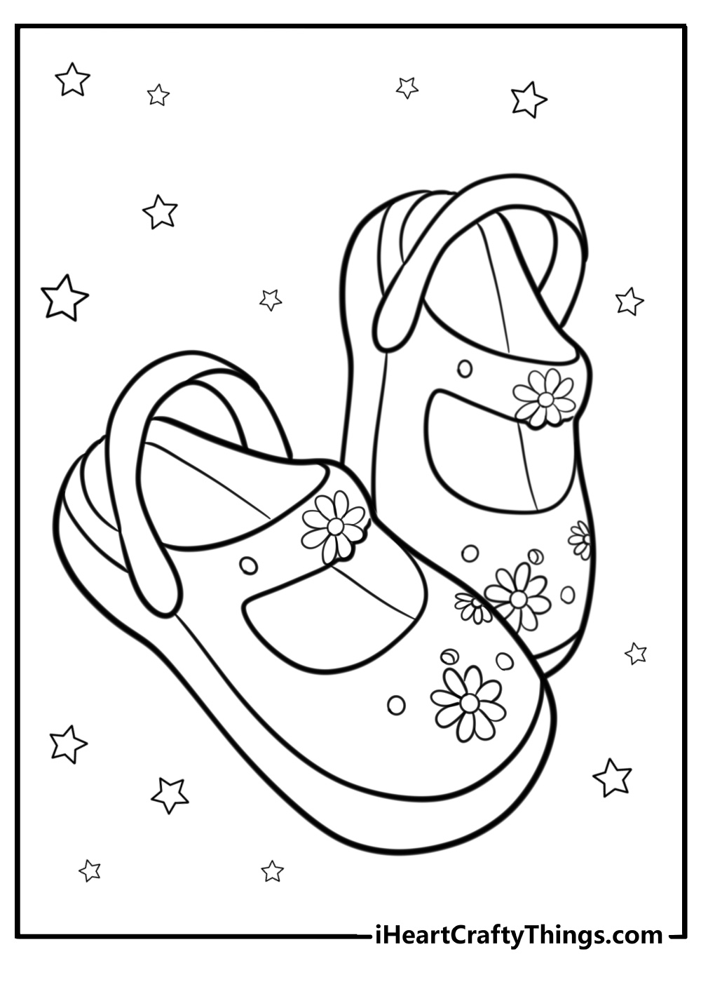 Cute mary jane shoes fun coloring sheet for kids