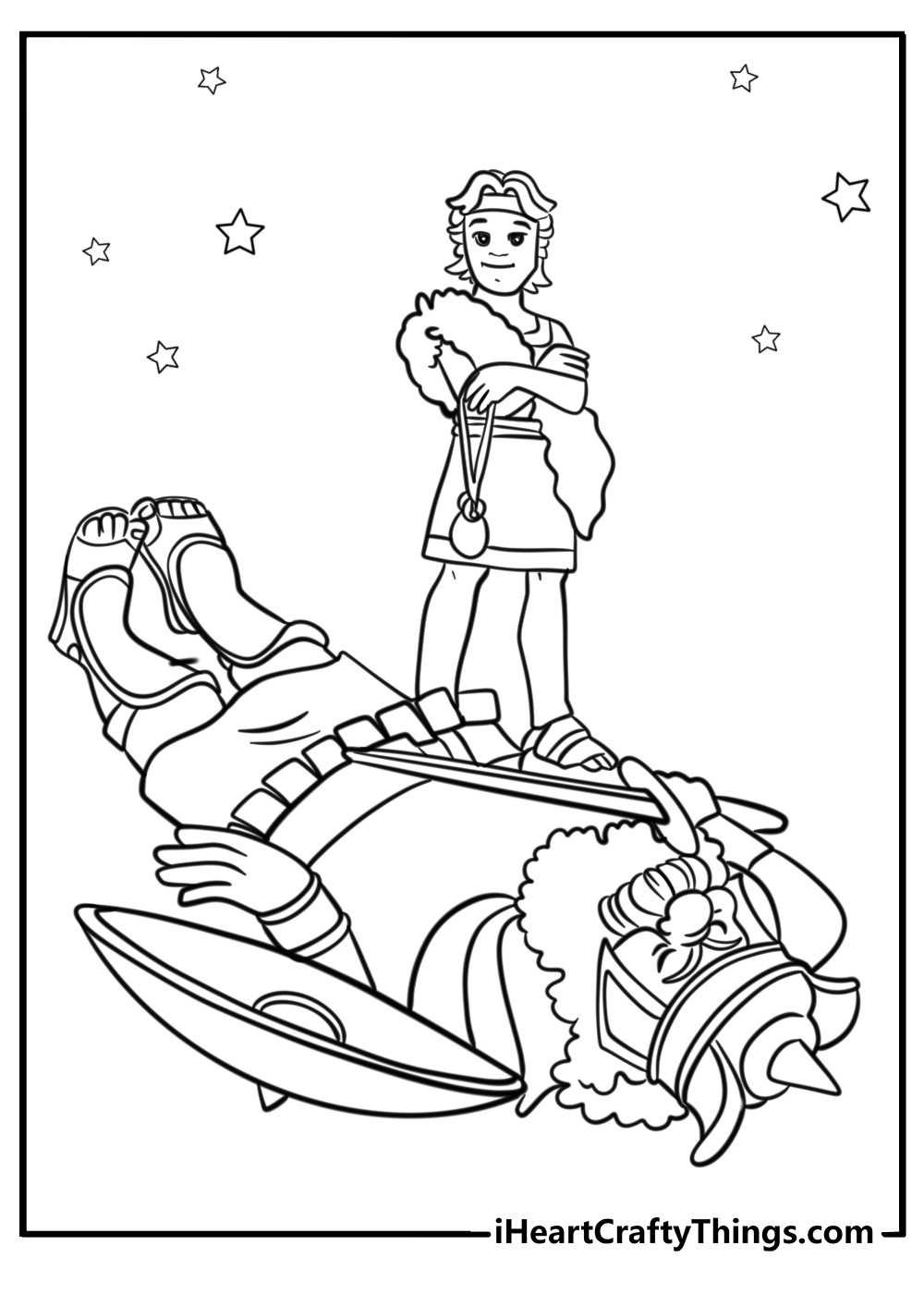 David standing victorious over goliath printable coloring sheet