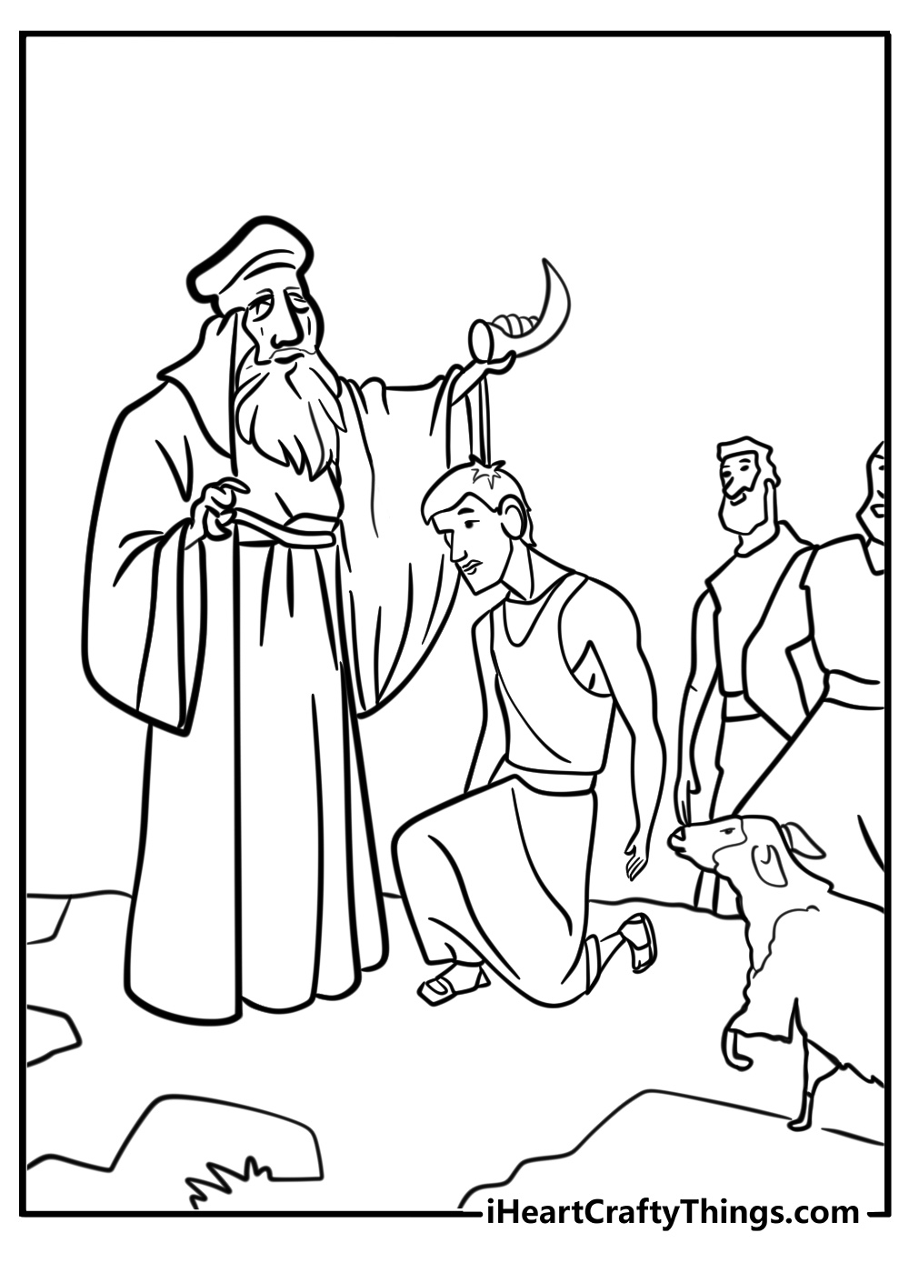 David standing with gods guidance fun bible story coloring sheet