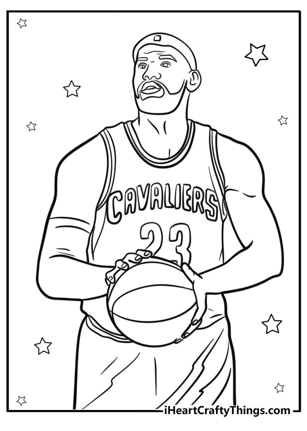 Detailed lebron james illustration coloring page for adults