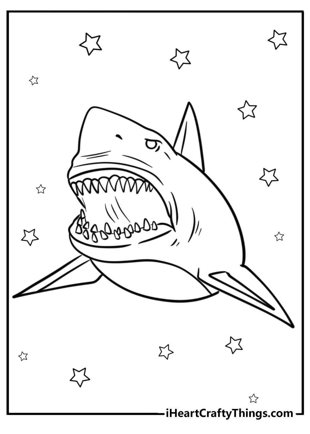 Detailed megalodon teeth coloring sheet for adults