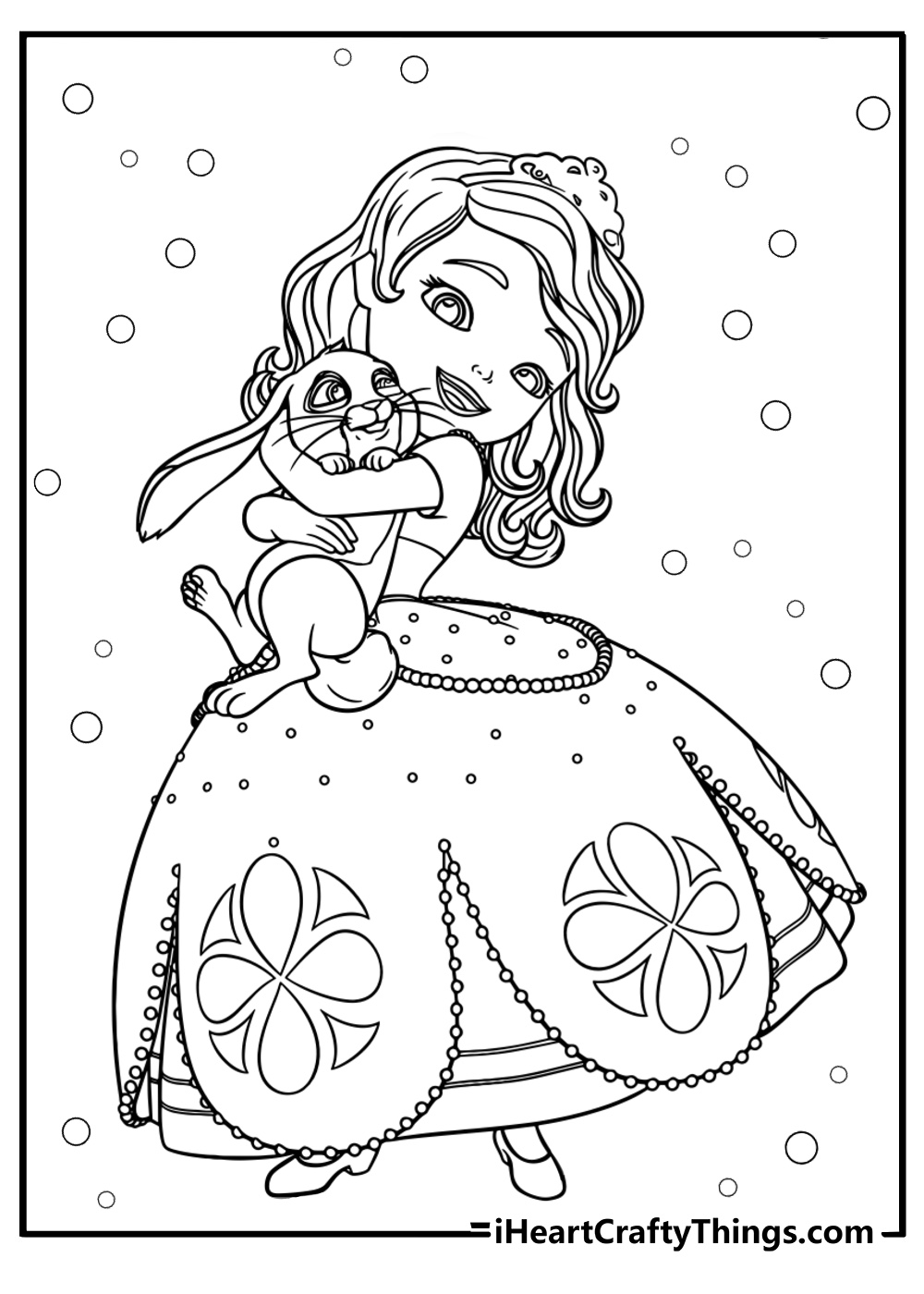 Detailed sofia the first hugging a bunny