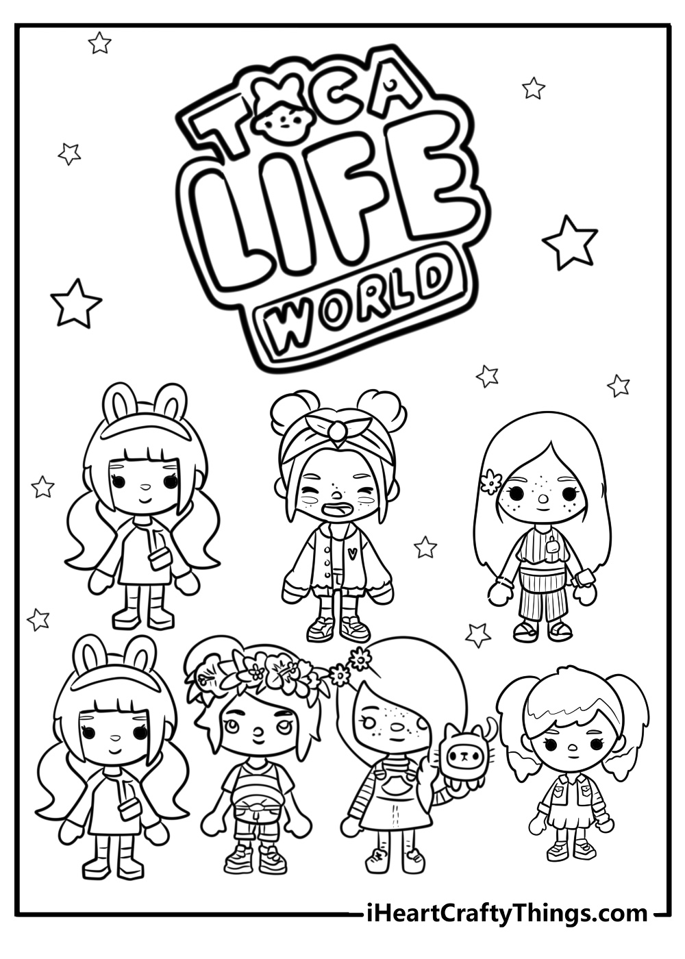 Detailed toca boca life world poster to color