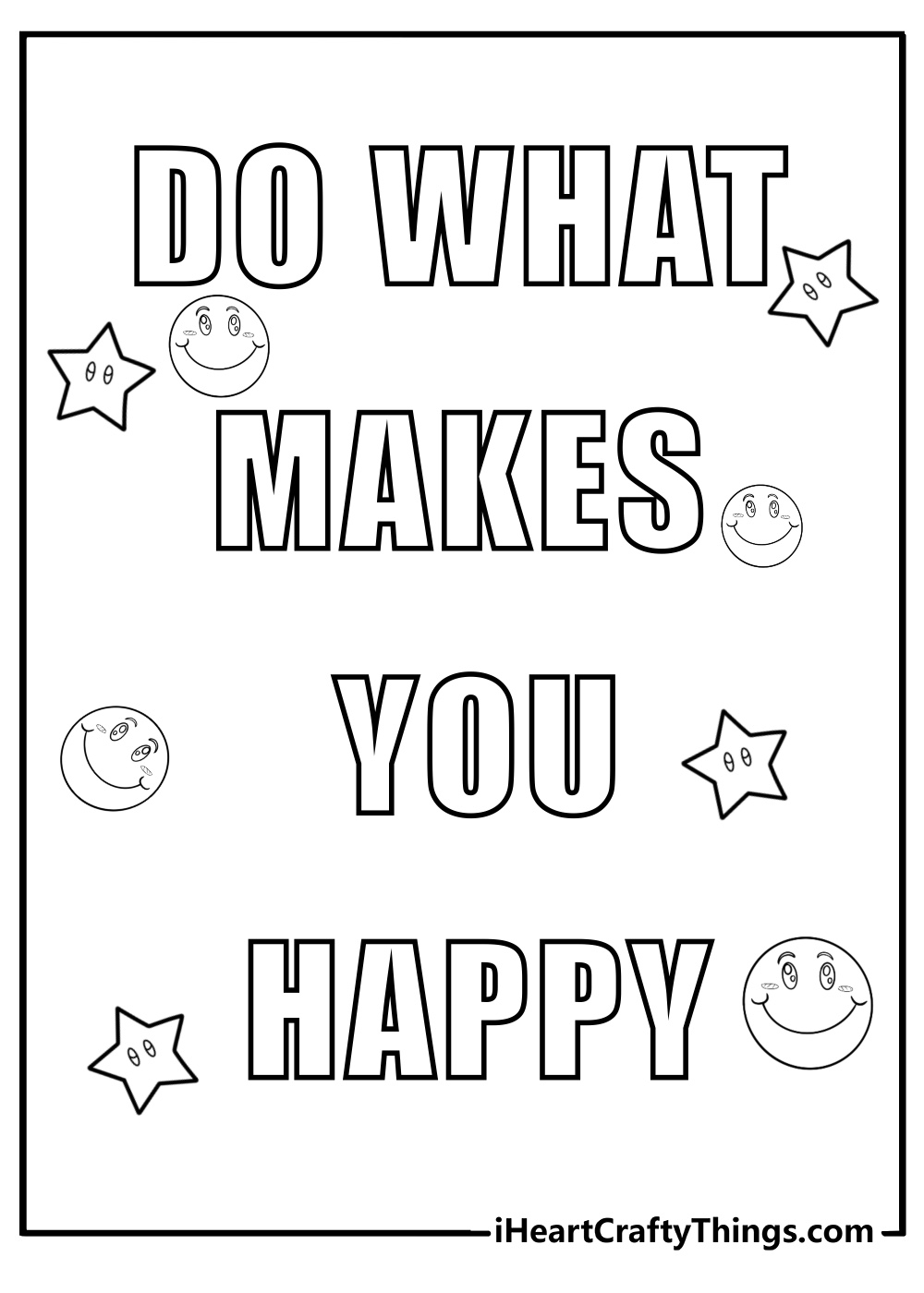 Do what makes you happy free quote coloring page pdf