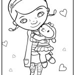 Doc mcstuffins and lambie detailed coloring sheet